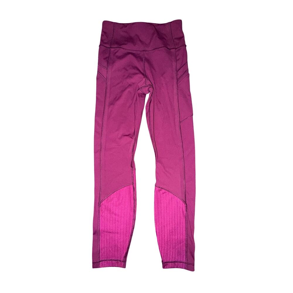 Athleta Vitality Rib 7/8 Tight Women's Size S Velvet Plum Purple High Rise